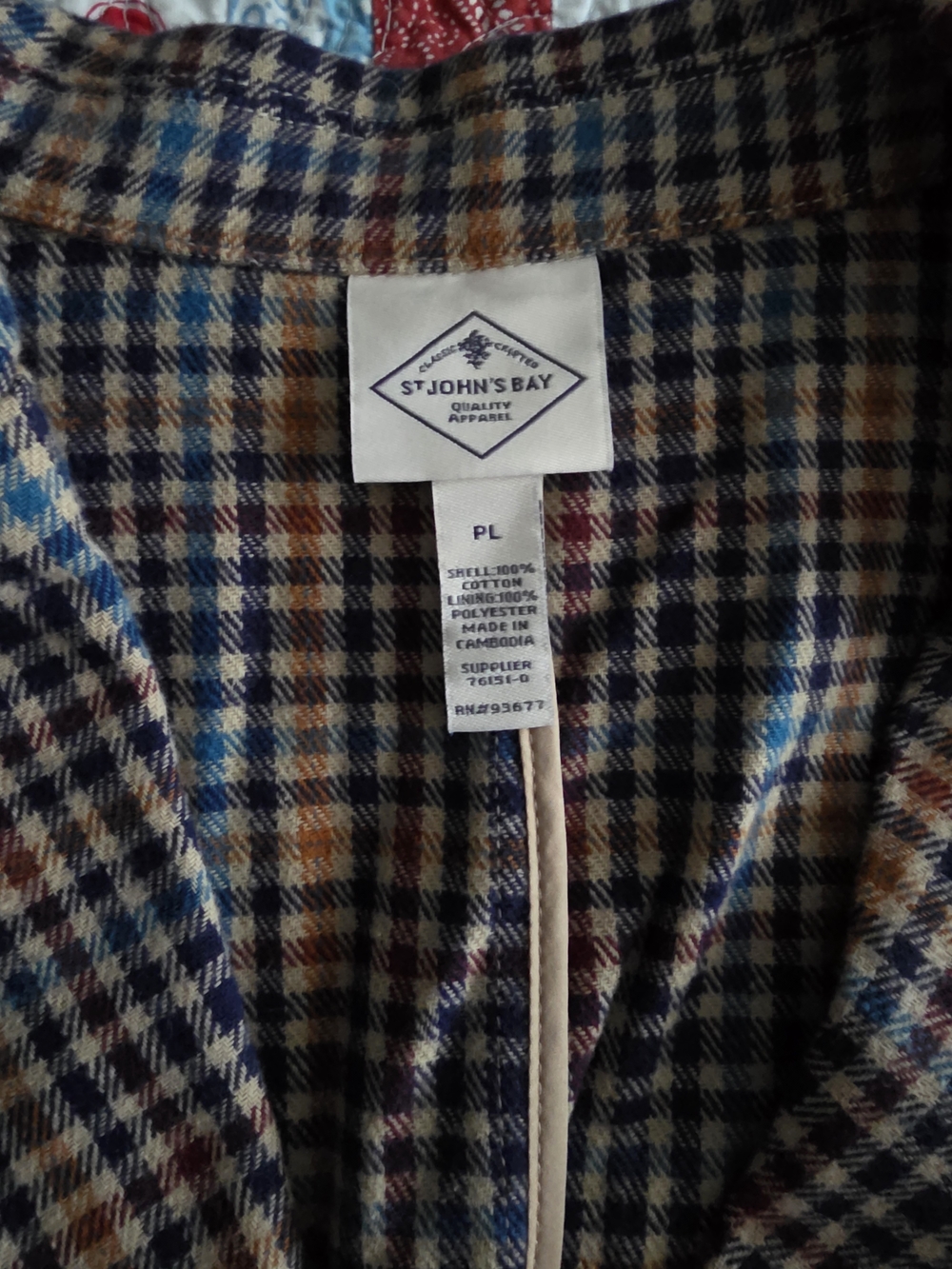 St. John's Bay Plaid Blazer in Blue and Brown - Picture 3 of 4